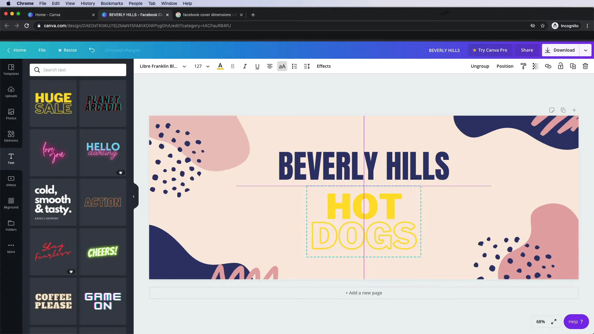 Aligning elements in the banner