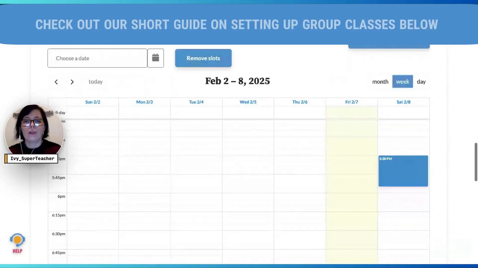 Opening group classes availability