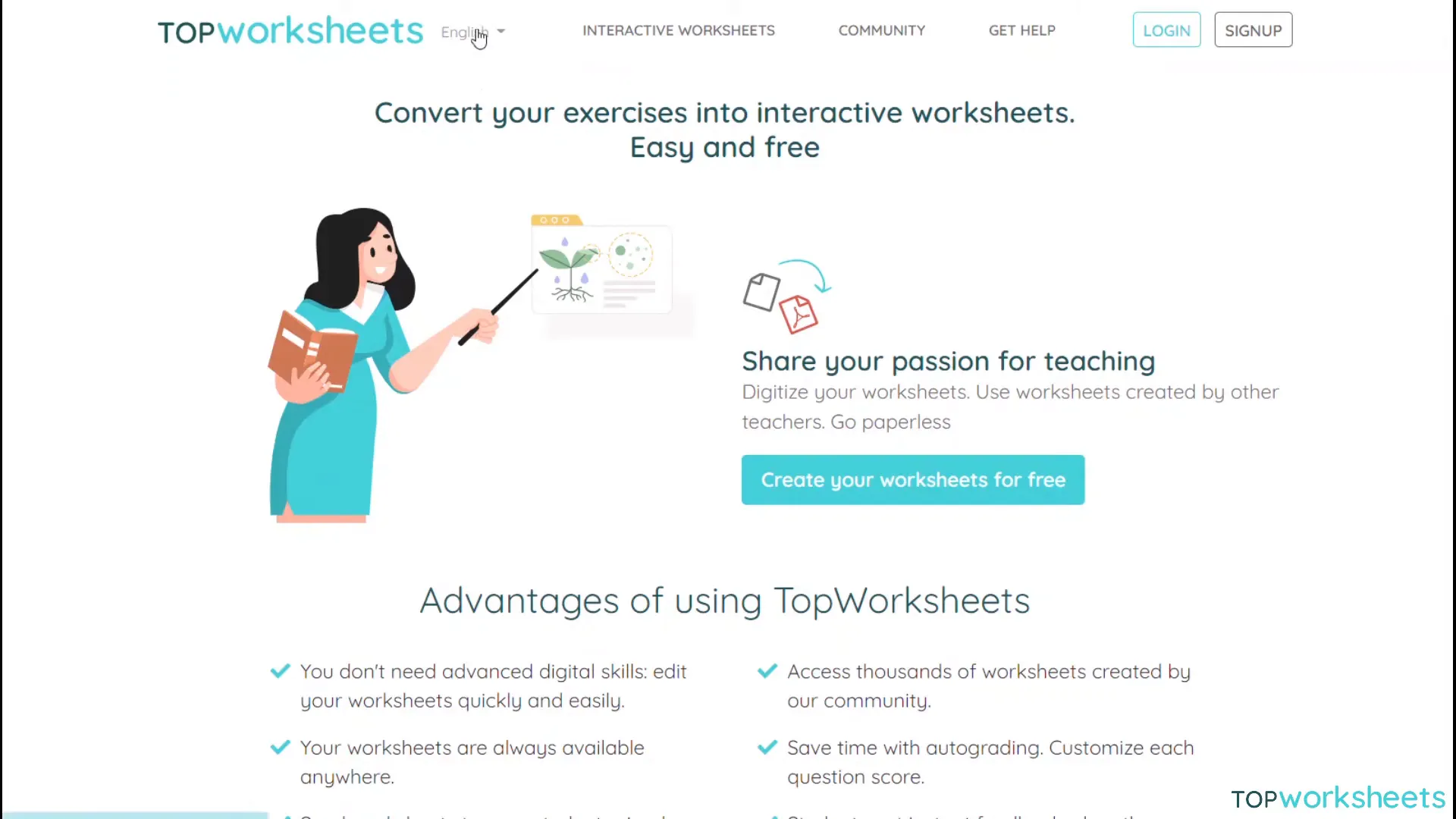 Registration form on Top Worksheets