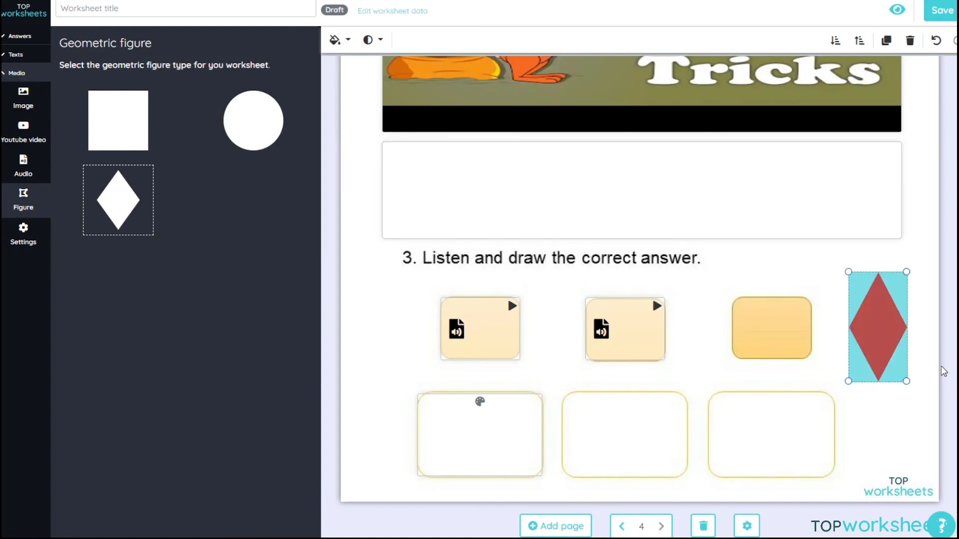 Finalizing worksheet settings