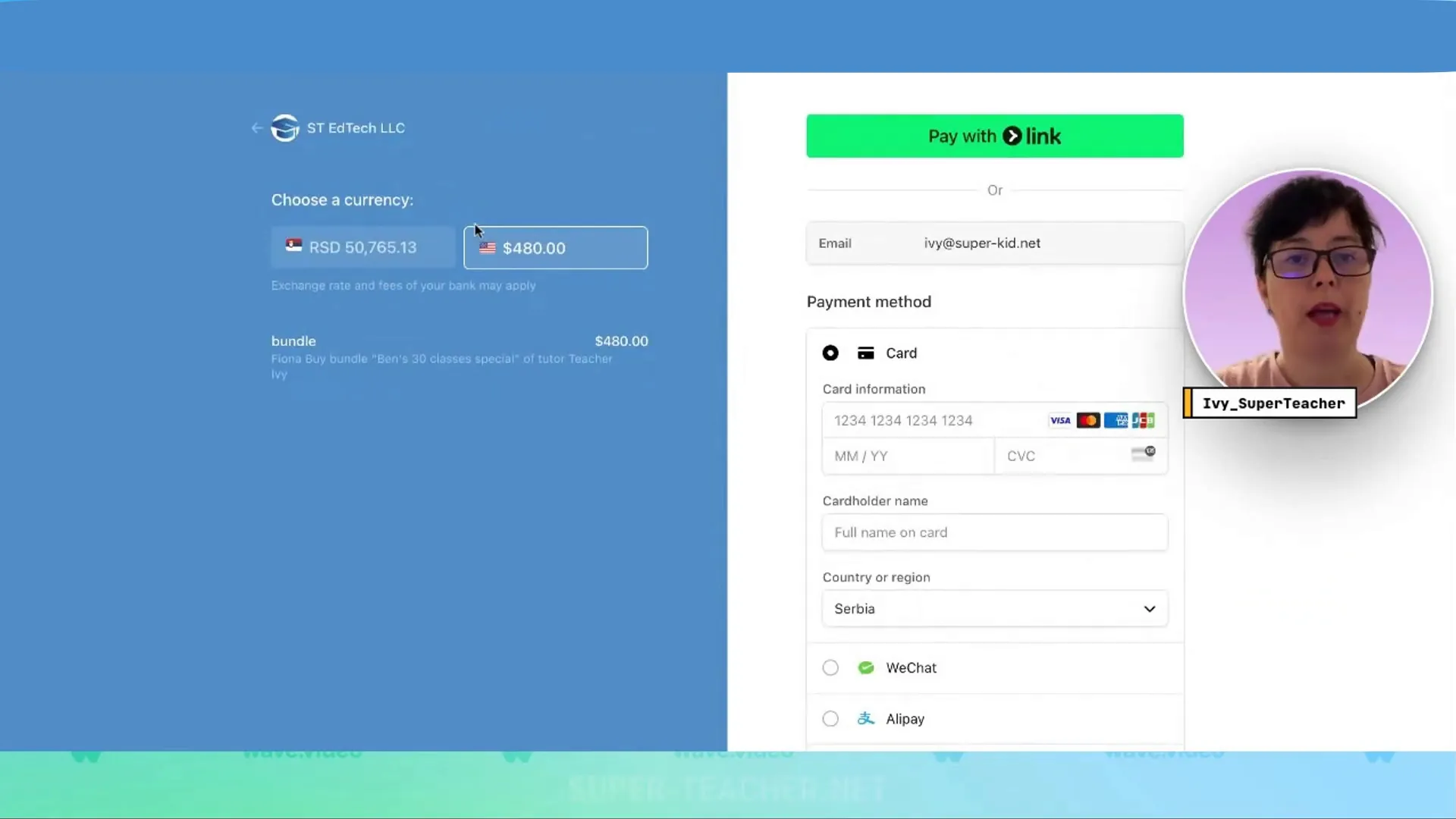 Price preview in local and official selling currency