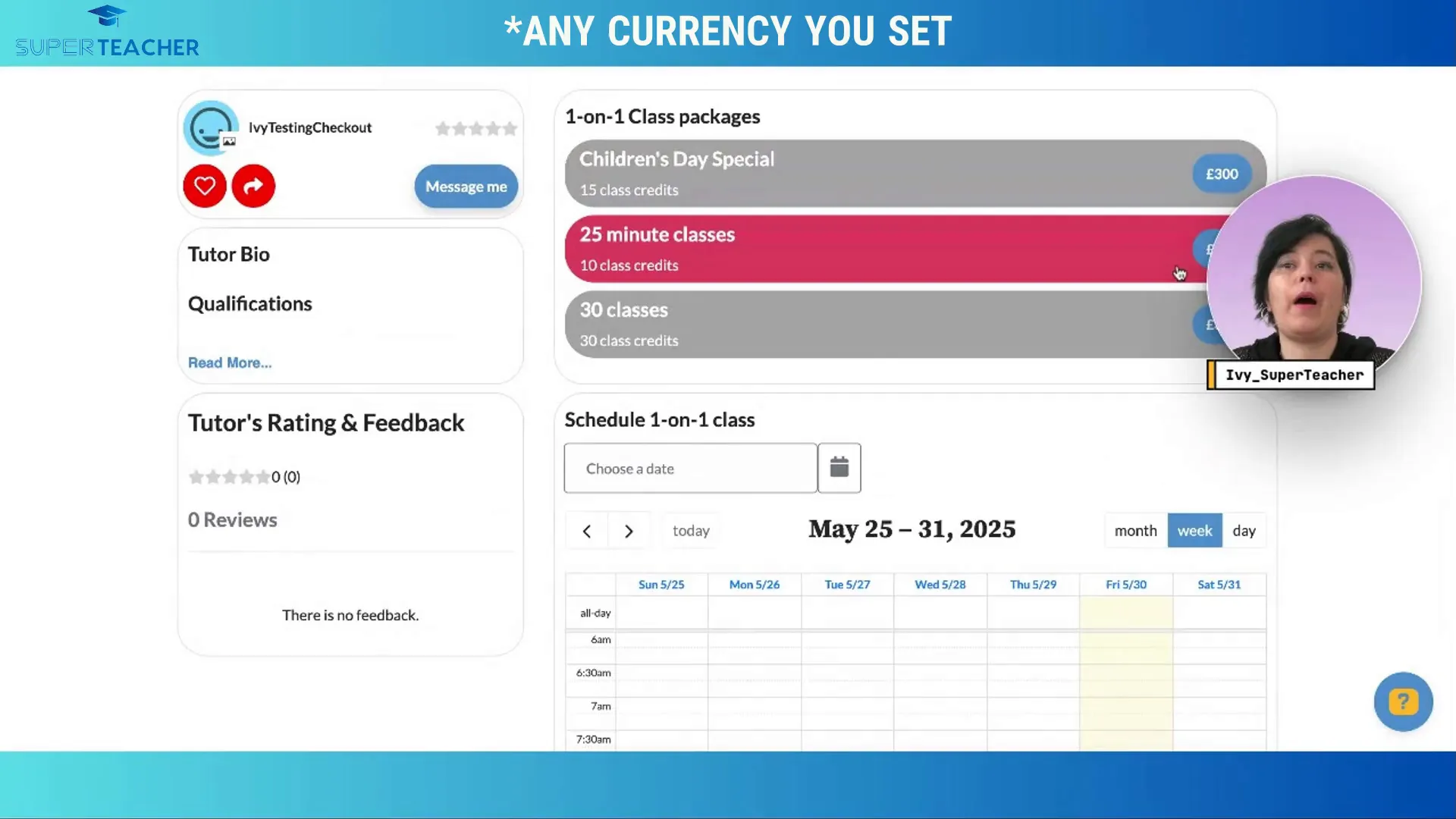 View class packages listed in selected currency