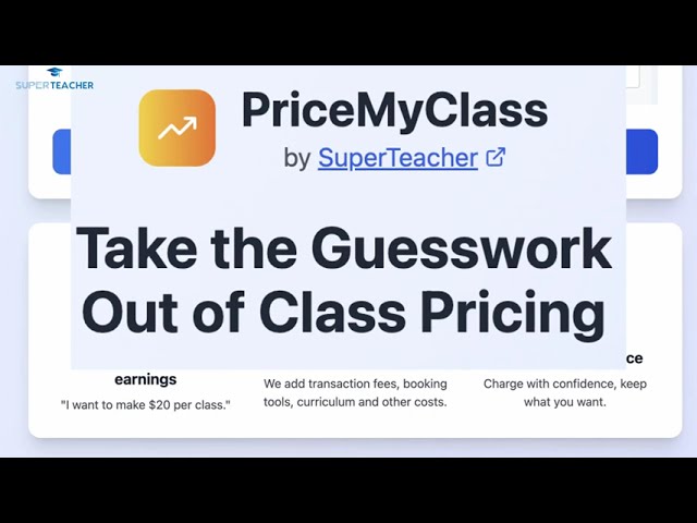 video thumbnail for 'PriceMyClass | SuperTeacher Mini Apps | Independent Teaching'